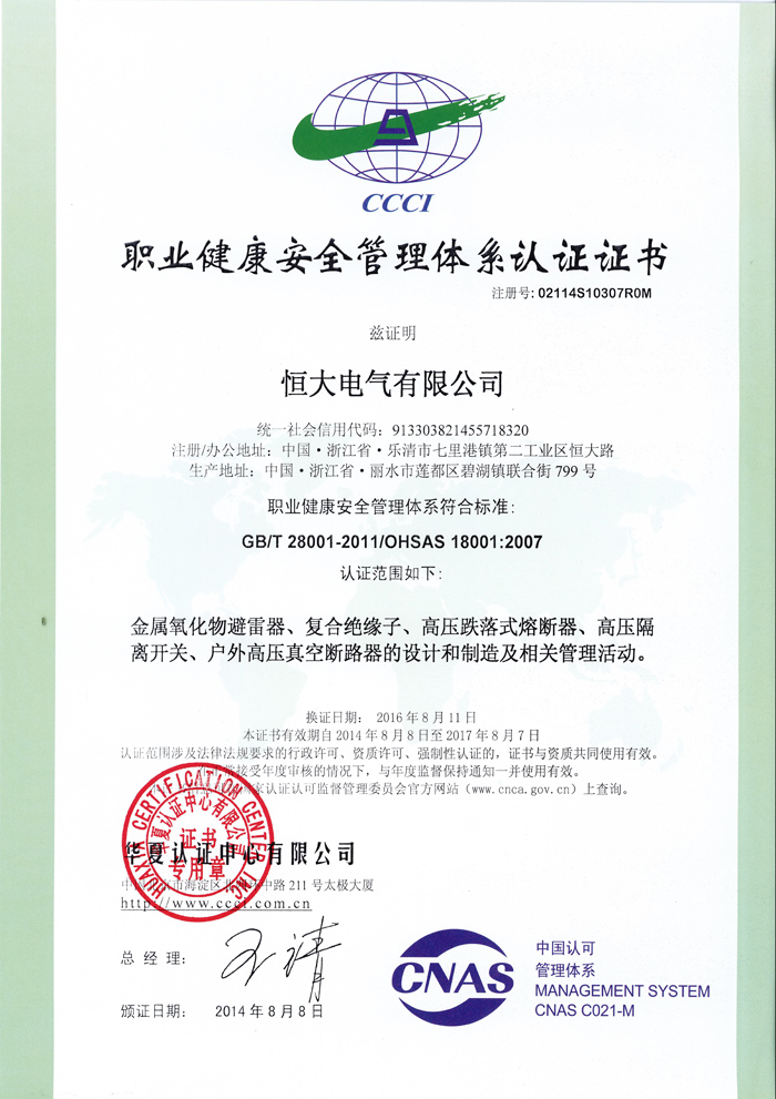 OHSAS18001中文